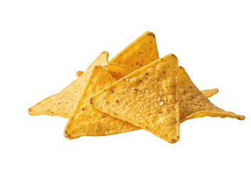 Naklejka premium crunchy nacho chip png yellow tortilla chip png salted corn chip png savory isolated transparent background image