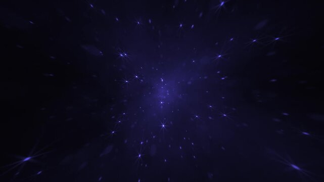 Bright shiny twinkling stars in the dark blue night sky. This glittering starry night motion background is full HD and a seamless loop.