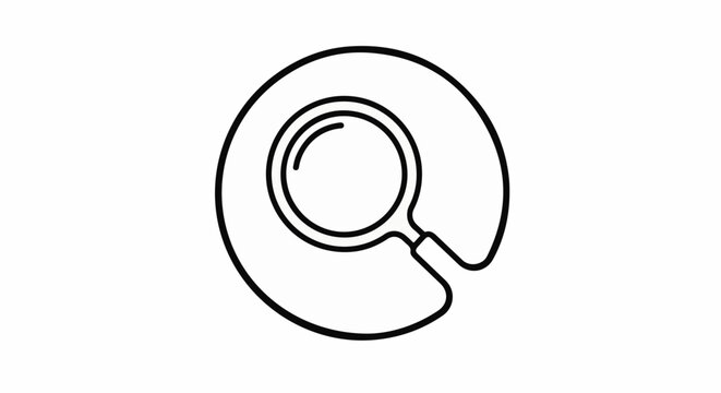 Stylized magnifying glass, symbolizing investigation and discovery