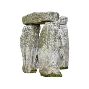 Close-up Stonehenge structure rocks isolated on transparent background PNG element