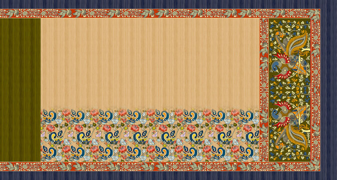 light yellowe kalamkari saree pattren