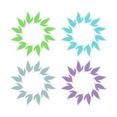 Fototapeta premium BOTANICAL GREEN LEAVES SIGN SYMBOL LOGO VECTOR ISOLATED ON WHITE