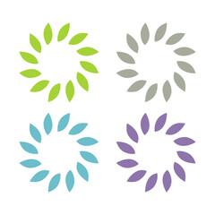 Fototapeta premium BOTANICAL GREEN LEAVES SIGN SYMBOL LOGO VECTOR ISOLATED ON WHITE