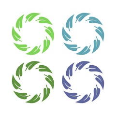 Fototapeta premium BOTANICAL GREEN LEAVES SIGN SYMBOL LOGO VECTOR ISOLATED ON WHITE