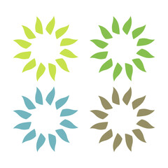Fototapeta premium BOTANICAL GREEN LEAVES SIGN SYMBOL LOGO VECTOR ISOLATED ON WHITE