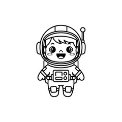 Fototapeta premium Smiling cartoon astronaut in helmet.