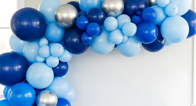 blue balloons corner border decoration on transparent background high quality professional detailed