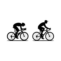 Fototapeta premium Two cyclists compete in a race.
