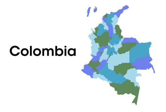 colombia map with political division