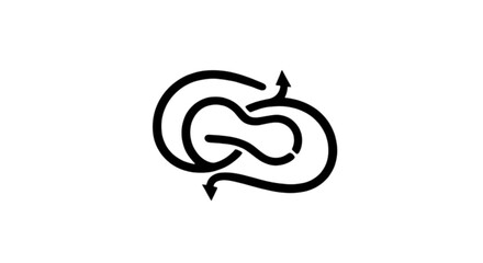 Fototapeta premium continuous one line infinity loop arrow symbol for recycling or sustainability concept