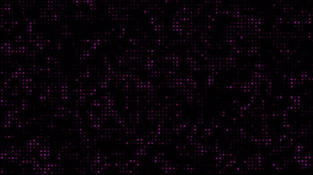Dots Animated Background, pink flickering Hi tech motion graphic on dark background
