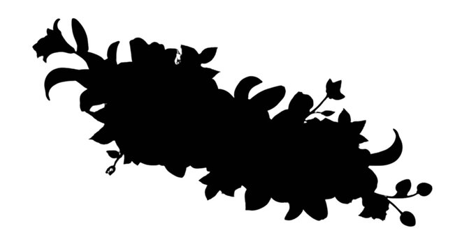 silhouette of cow herd grazing at sunset minimalist black and white illustration