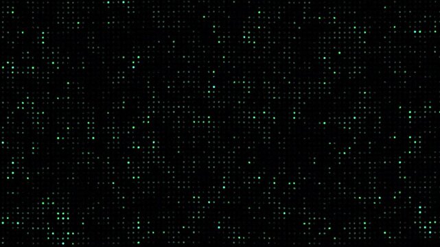 Dots Animated Background, Cyan flickering Hi tech motion graphic on dark background
