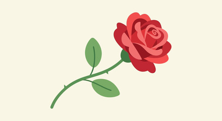 Fototapeta premium Celebrating National Red Rose Day with a beautiful red rose illustration