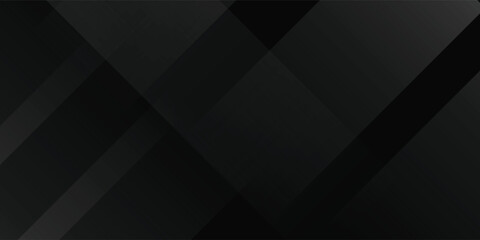 Obraz premium Modern black white abstract background. Minimal. Gradient. Dark grey banner with geometric shapes, lines, stripes, triangles. Design. Futuristic. Cut paper or metal effect.