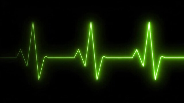 Neon EKG Lines on Black.