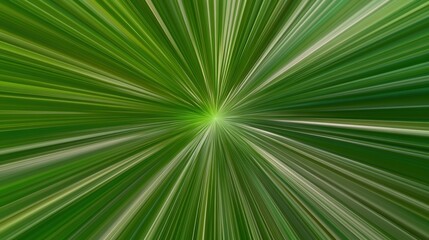 Obraz premium Vivid Radial Burst of Green Leaves Converging at a Central Point