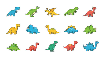 Cartoon dinosaurs set illustration © Bambang