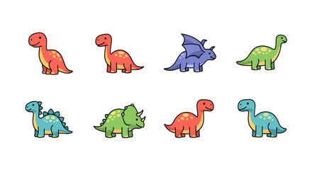 Cartoon dinosaurs set illustration © Bambang