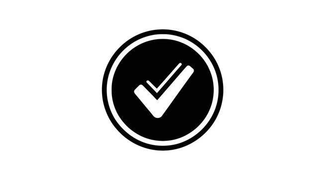 Black and white checkmark icon.