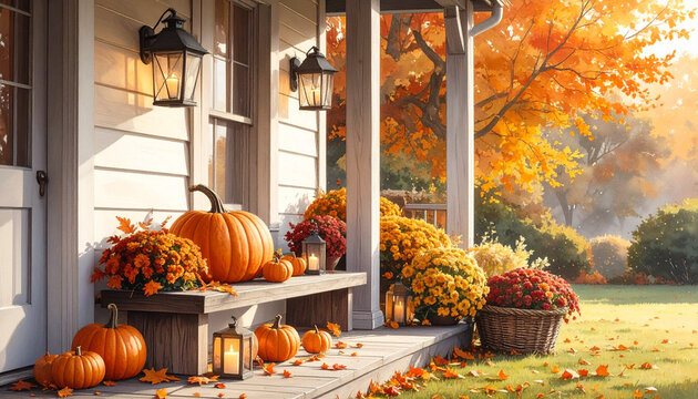 Cozy Autumn Porch Decoration