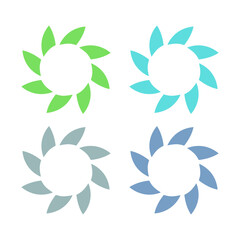 Fototapeta premium GREEN LEAVES IN CIRCLE SIGN SYMBOL LOGO VECTOR ISOLATED ON WHITE