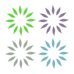 Fototapeta premium GREEN LEAVES IN CIRCLE SIGN SYMBOL LOGO FOR BIO ECO PRODUCT ORGANIC FARMING AGRICULTURE VECTOR