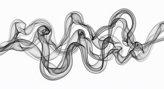 Smoke wave design element on white background