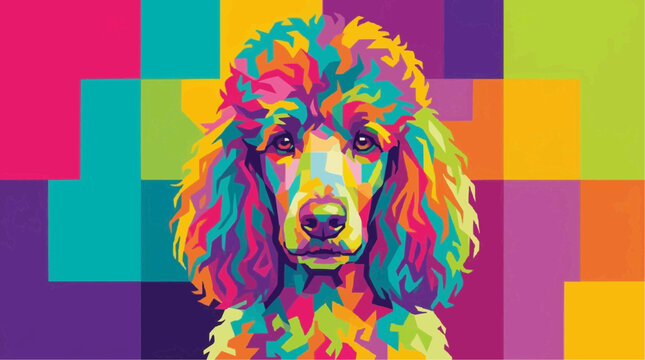 vector illustration of a dog pudle