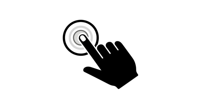 Hand clicking button with finger.