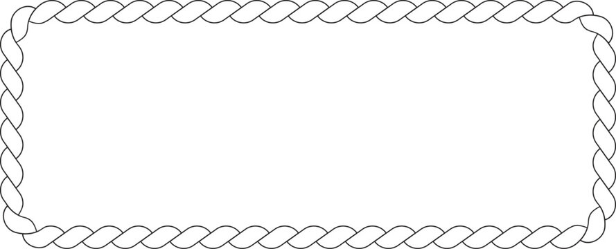 Braided border frame, black lines on white background