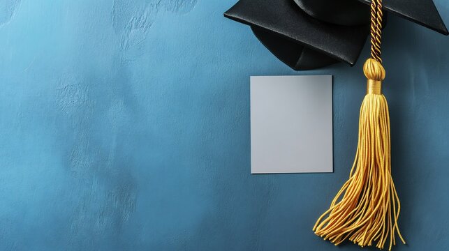 Graduation Card with a tassel on the right side and a blank space area on the left side for a congratulatory message