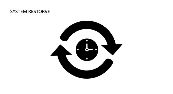 Black Clock with Circular Arrows.