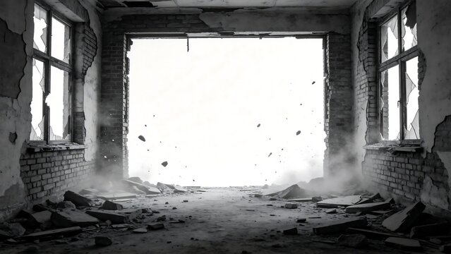Interior of an abandoned dilapidated building
