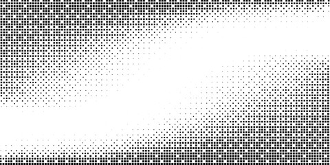 Check halftone texture background. Diamond dot faded gradation wallpaper. Black and white squared pixels. Abstract glitchy 8 bit video game backdrop. Vector comic bitmap dither screen tone overlay © devi