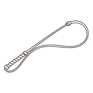 Black Riding Crop Vector Silhouette - Professional Horse Whip Icon for Equestrian Sports, Training and Horse Racing Isolated on White