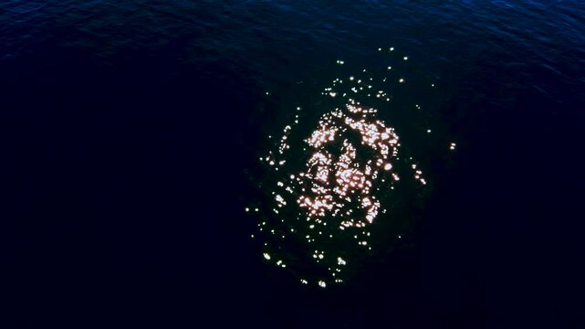 Aerial view of open blue ocean to infinity