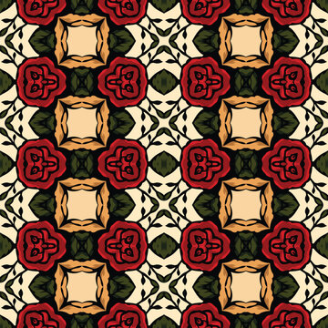 Seamless Vintage Rose Pattern