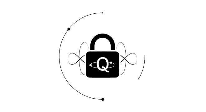 Quantum Secure Lock Encryption Symbol.