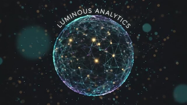 Futuristic Digital Globe with Luminous Analytics and Data Visualization.
