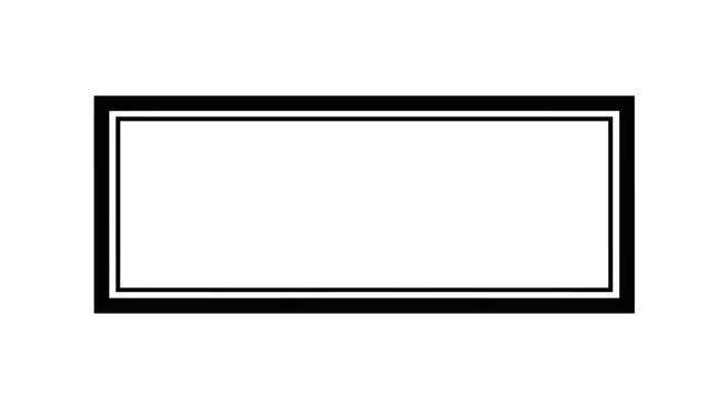 Empty Rectangle With Double Border on White Background