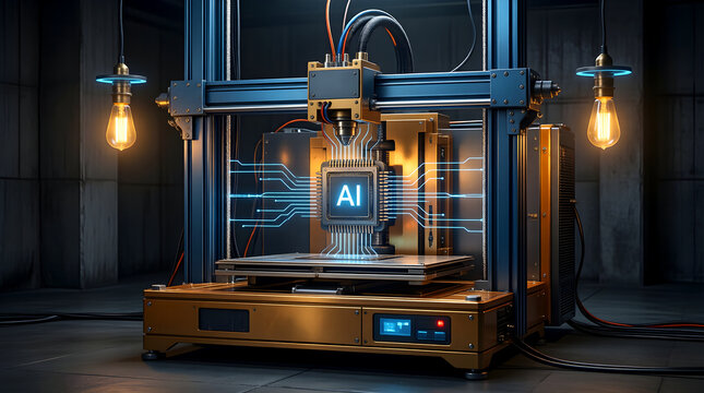 AI additive manufacturing process industrial AM machine hero for AM whitepaper, machine learning AM process control, enterprise AM operations briefing