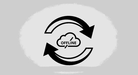 Obraz premium Offline cloud sync icon symbol.