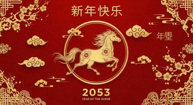 Chinese new year 2053 year of the rooster illustration illustration