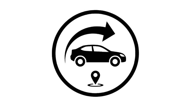 Car Location Navigation Icon Symbol.