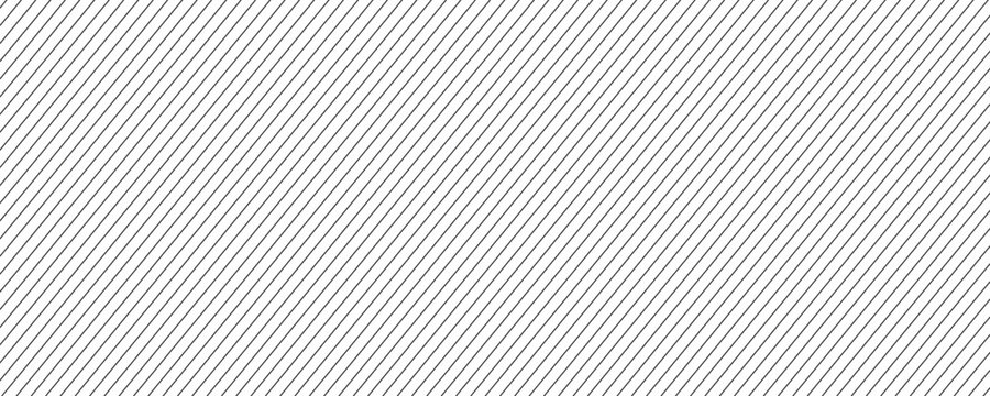Thin slash line seamless pattern. Repeated fine diagonal lines background. Pinstripe wallpaper. Black and white tilted slanted strip backdrop. Repeating oblique linear texture overlay