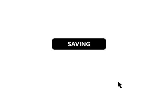 Saving  Button Click Animation with Mouse Cursor, User Interface Call to Action UI Element on White Background.