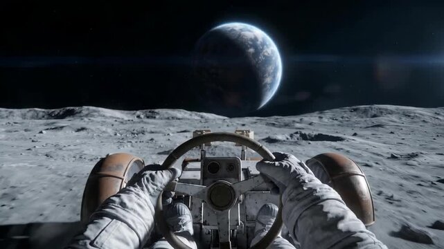 Screen illustrates rough terrain encountered by rover in low gravity environment