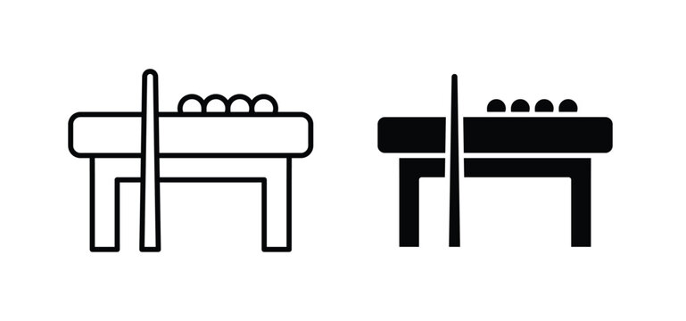 Pool table icon editable stroke outline vectors. EPS10