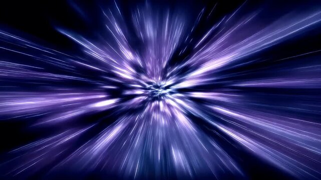 Space universe exploration, fantasy, mysterious. A digital artwork depicts a radiant burst of light, radiating outward in a symmetrical pattern. The burst is predominantly purple and blue.
